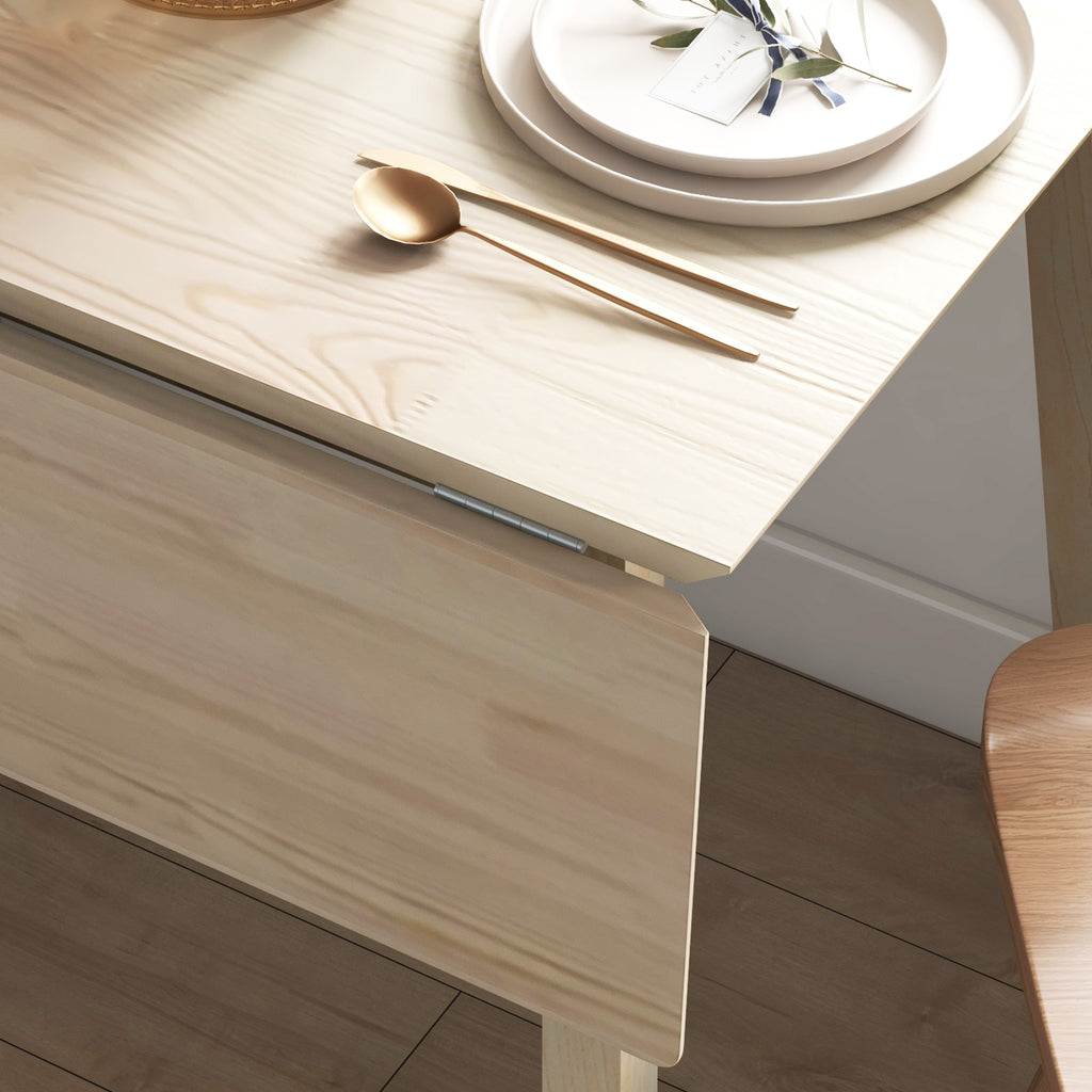 Table de cuisine pliable table à manger pliante avec plateau rabattable en bois pour 2 à 4 personnes bois naturel-8