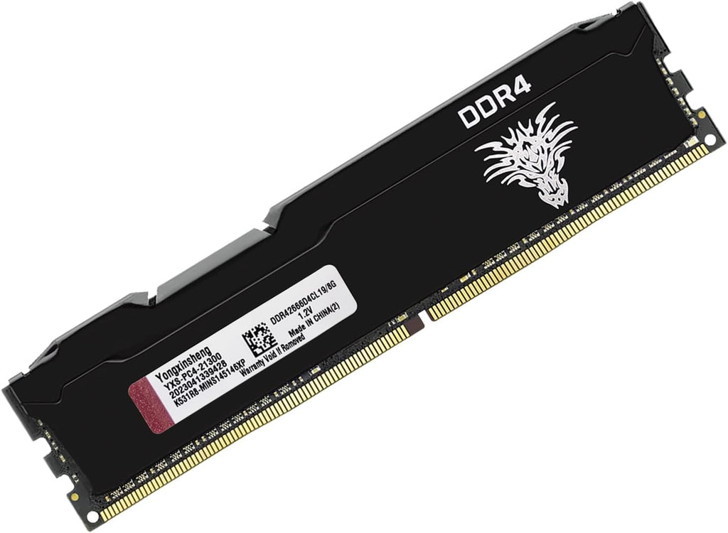DDR4 2666 MHz 8 GB skrivbord RAM PC4-21300 UDIMM icke-ECC obuffrad 1,2 V 288-stifts CL19 PC datorminne uppgraderingsmodul kit (svart)