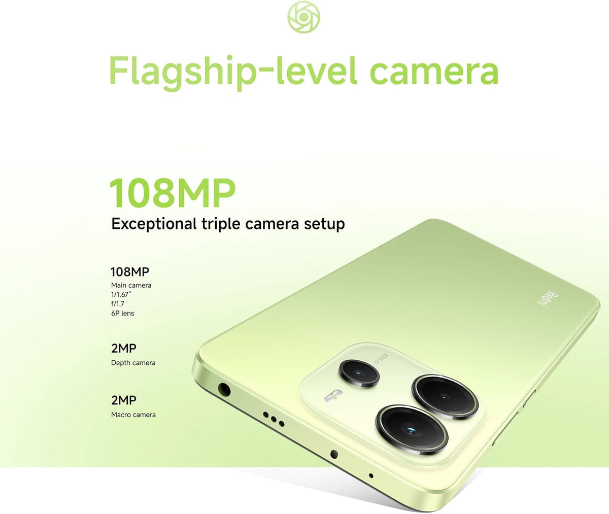 Xiaomi Redmi Note 14 5G Smartphone, 8+256 GB, lila, 108 MP AI-kamerasystem, 5 500 mAh batteri, 120 Hz ögonvårdsdisplay, AI-funktioner (laddare ingår inte)
