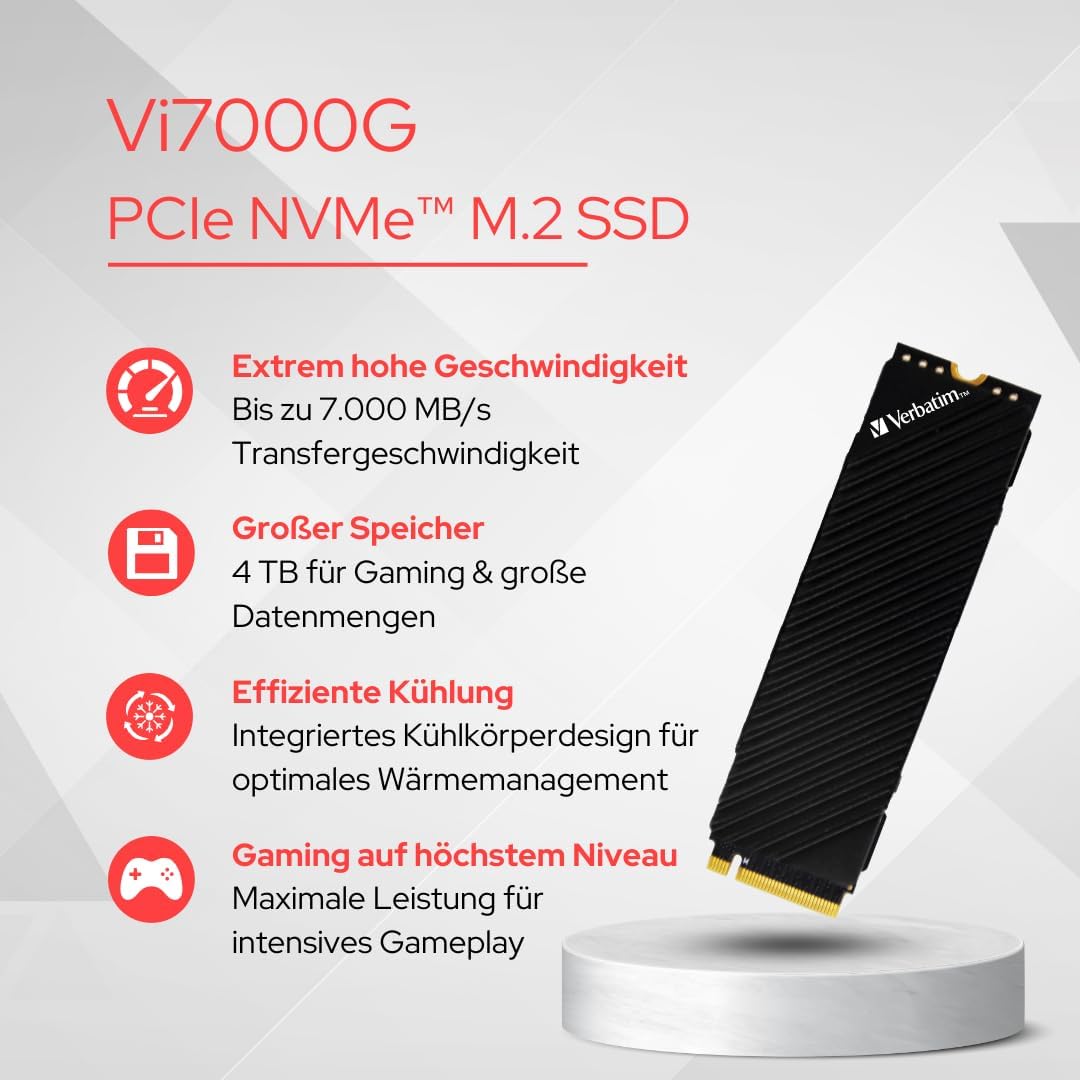 Verbatim Vi560 S3 SSD, intern SSD-enhet med 2 TB datalagring, Solid State Drive med SATA III M.2 2280 och 3D NAND-teknik, svart, perfekt för bärbar dator och Ultrabook