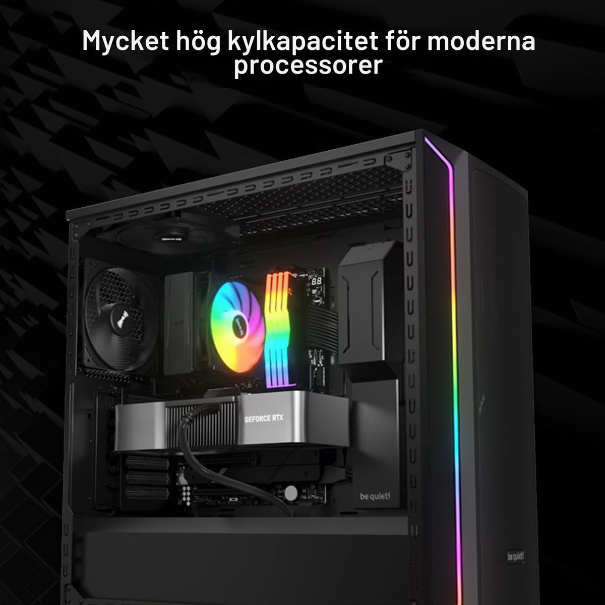 be quiet! Pure Rock 3 Black luftkylare, mycket hög kylprestanda, 4 högpresterande heatpipes med HDT-teknik, optimerad Pure Wings 3 120 mm PWM-fläkt, förinstallerad monteringsbrygga