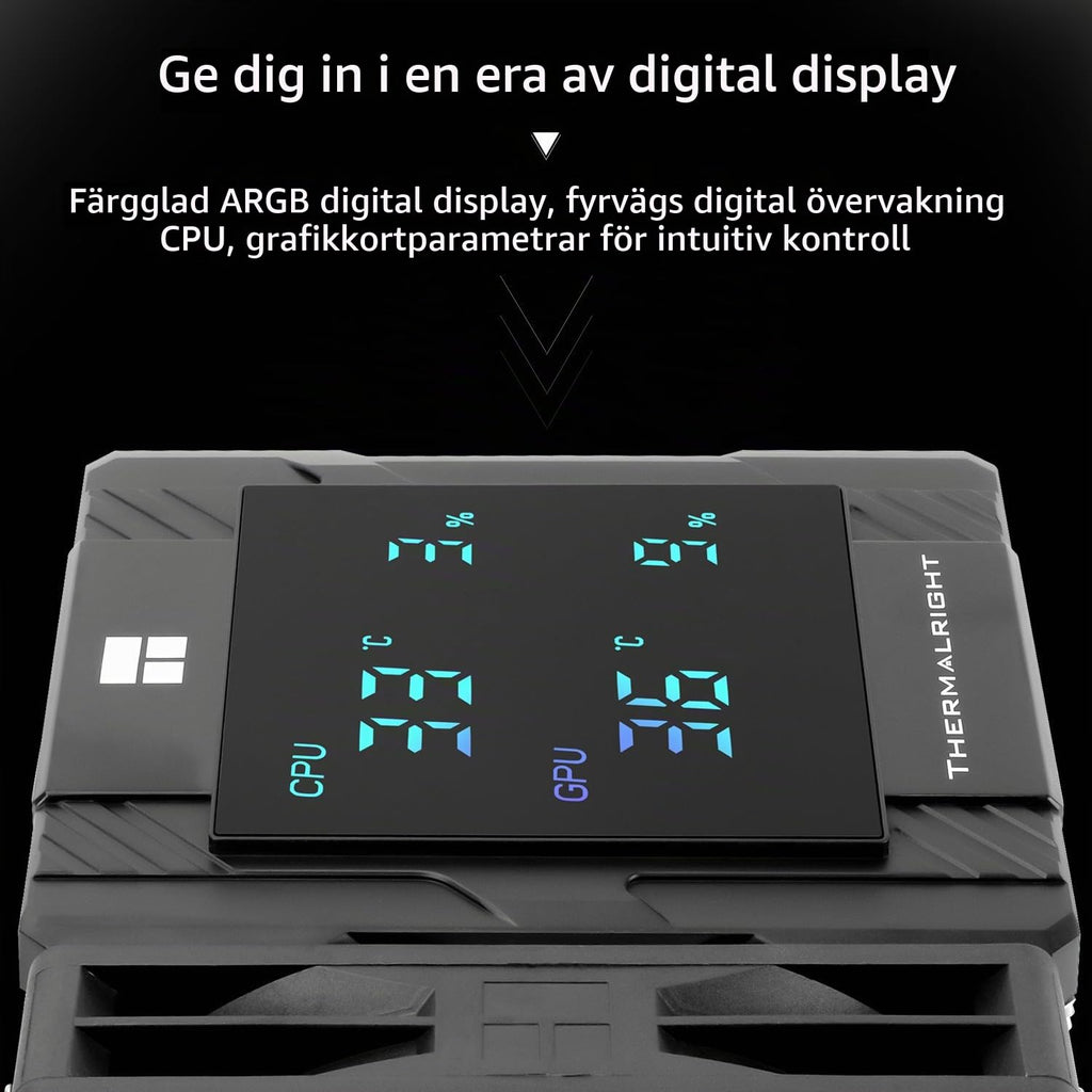 Thermalright Peerless Assassin 120 digital ARGB svart CPU-kylare, kylning med dubbla dörrar och dubbla fläktar, CPU-luftkylare, digital skärmskydd, för AM4/AM5, Intel LGA1851/1700/115X/1200