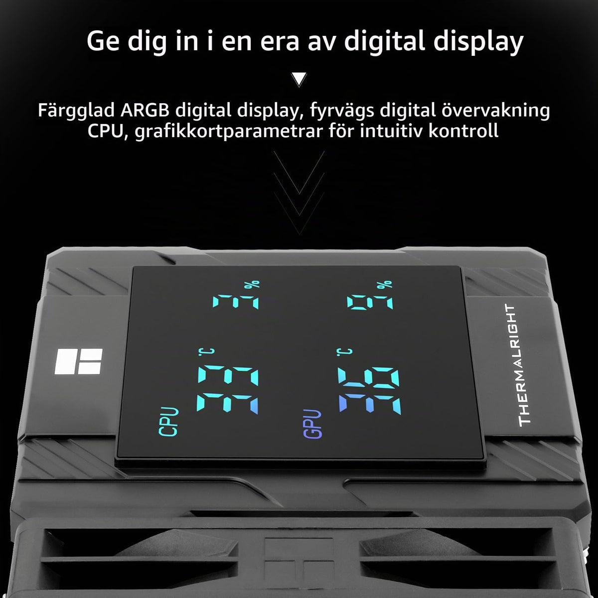 Thermalright Peerless Assassin 120 digital ARGB svart CPU-kylare, kylning med dubbla dörrar och dubbla fläktar, CPU-luftkylare, digital skärmskydd, för AM4/AM5, Intel LGA1851/1700/115X/1200
