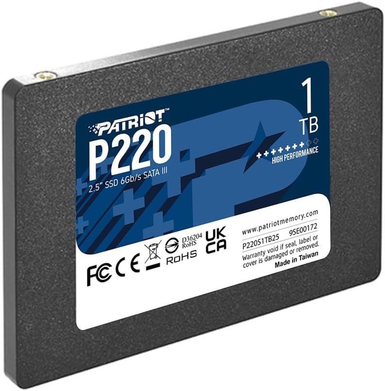 Patriot P220 256GB Intern SSD - SATA 3-2,5 tum - Solid State-enhet - P220S256G25