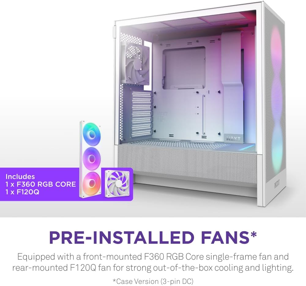 NZXT H5 Flow RGB - Kompakt Mid-Tower ATX PC-chassi - Svart