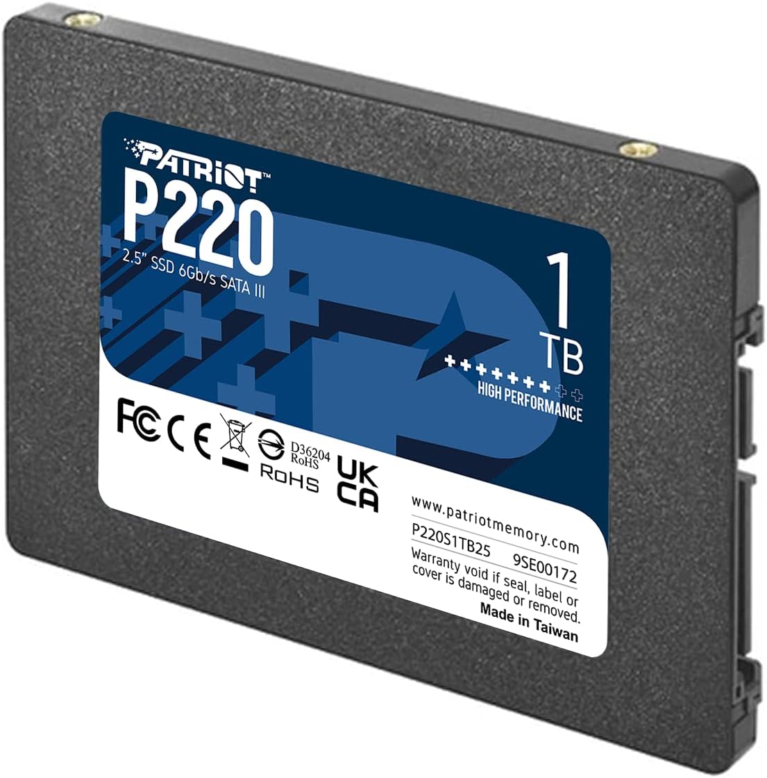 Patriot P220 256GB Intern SSD - SATA 3-2,5 tum - Solid State-enhet - P220S256G25