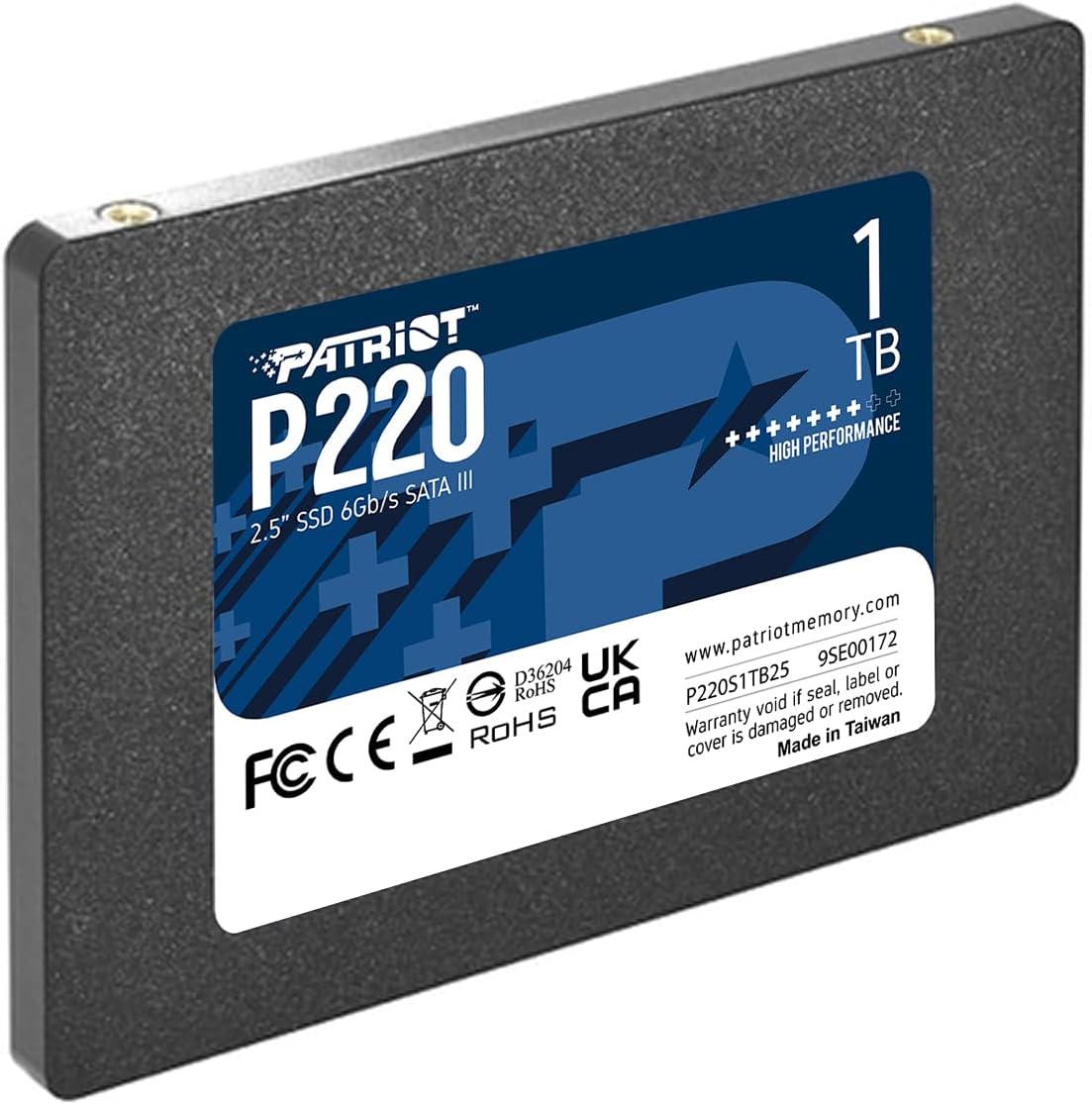Patriot P220 256GB Intern SSD - SATA 3-2,5 tum - Solid State-enhet - P220S256G25