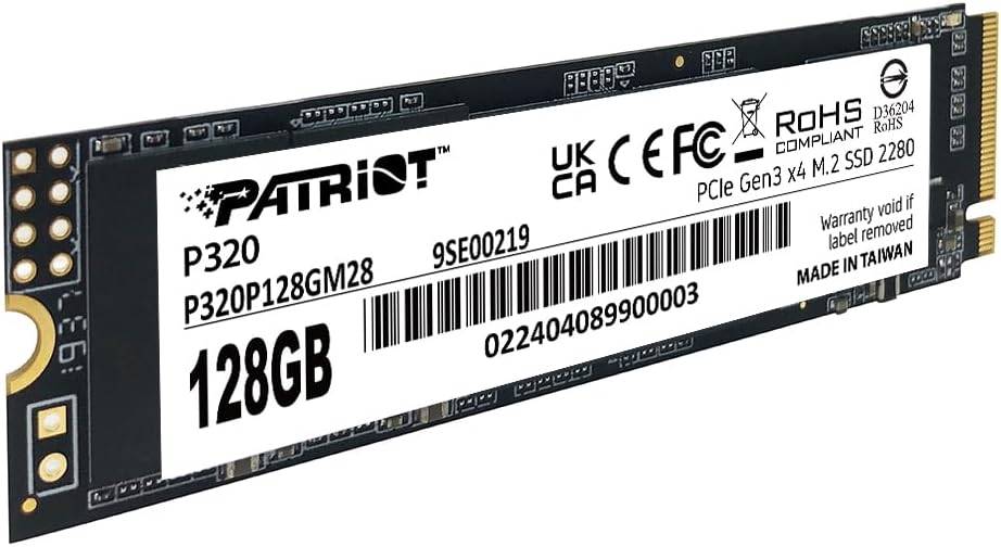 Patriot P320 512GB SSD intern - NVMe PCIe Gen 3x4 - M.2 2280 - Solid State Drive - P320P512GM28