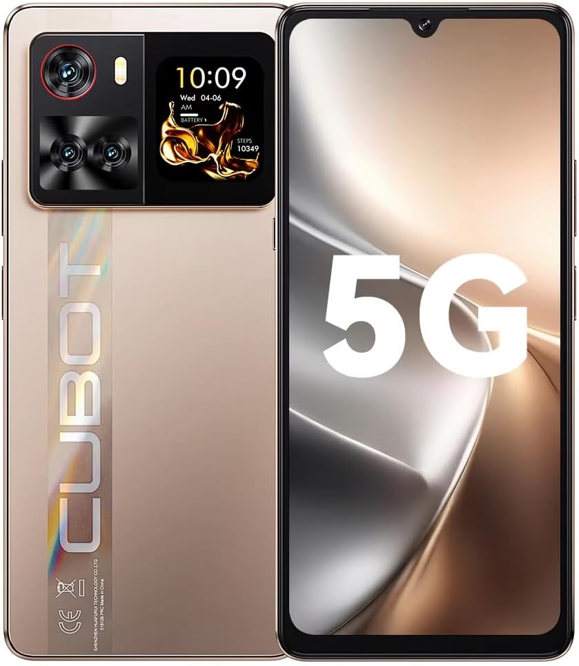 X100 5G - Smartphone 6.88" HD+ 120Hz, 16GB RAM (8GB+8GB Exp.), 256GB ROM, 64MP Kamera, Android 15, Dimensity 7025, Guld