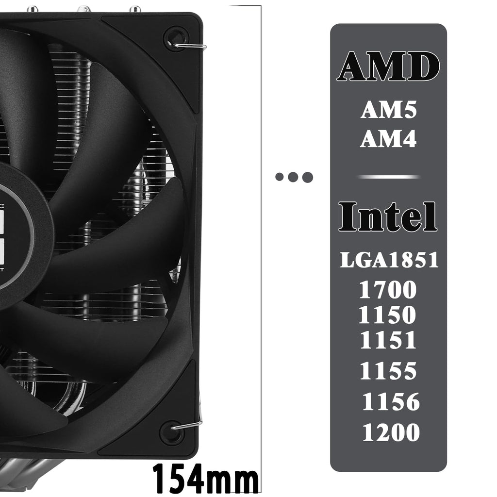 TR-Thermalright Phantom Spirit 120 SE ARGB CPU Kühler, Doppelturm med 7 värmepipor, dubbel TL-C12B V2 PWM-kabel, för AM5/AM4, Intel lga1851/1700/115x/1200,154 mm, hög dator, Kühlung