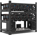 Gruvrigg ram för 12 GPU – stål öppen luft miner fodral, stöder dubbel strömförsörjning för krypto mynt valuta Bitcoin ETH ETC ZEC – endast ram, fläktar och GPU ingår ej