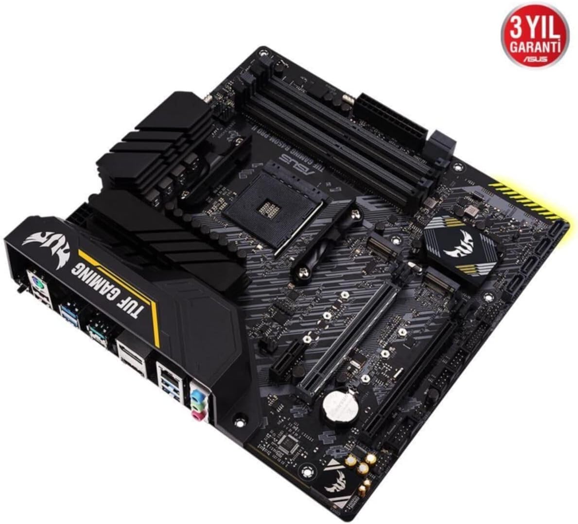 Asus TUF Gaming B450-Plus II moderkortsbas AM4 (ATX, AMD Ryzen, DDR4-minne, M.2, USB 3.1 Gen1+ Gen2, Aura Sync, Ai brusreducerande mikrofon)