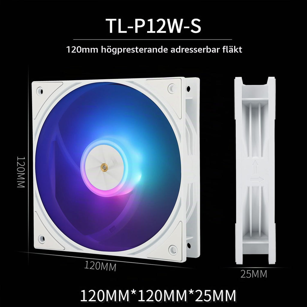 TR Assassin X 120R Digital ARGB vit hastighetsluftkylare, 4 värmerör luftkylare, toppskydd, 12 cm tyst PWM-fläkt, för AM4/AM5, Intel LGA170/1851/115X/1200