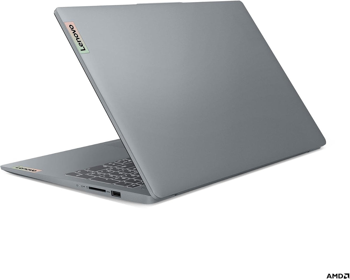 Lenovo IdeaPad Slim 3 82XQ012QMX 15,6" bärbar dator, Windows 11 Home S, grå – Full HD, Ryzen 3, 8GB RAM, 128GB SSD