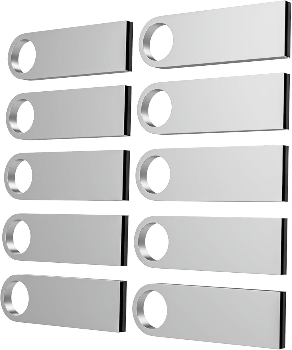 USB-minne 8 GB 10 stycken, ABLAZE mini minne minne vattentät 8 GB USB-sticks metall 10-pack för bärbar dator, dator, TV, bil