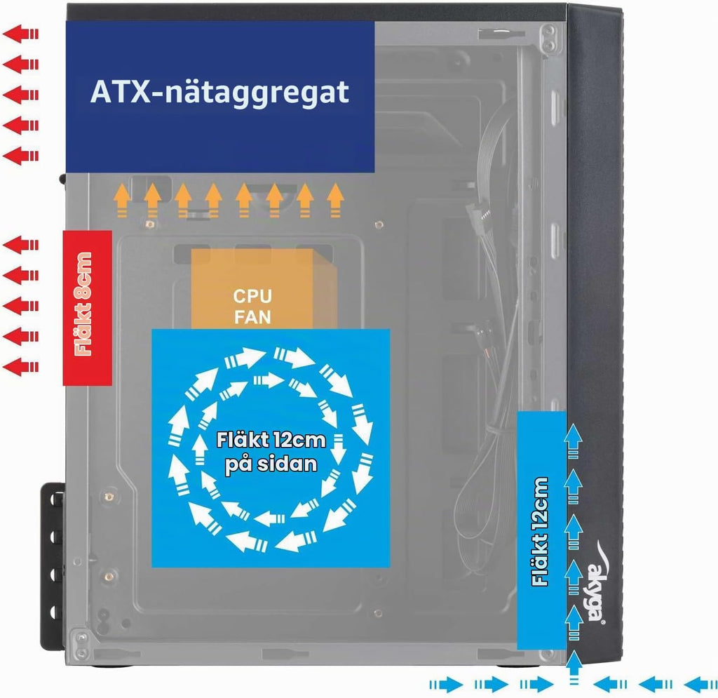 Akyga AK35BK centralenhet Micro Tower svart