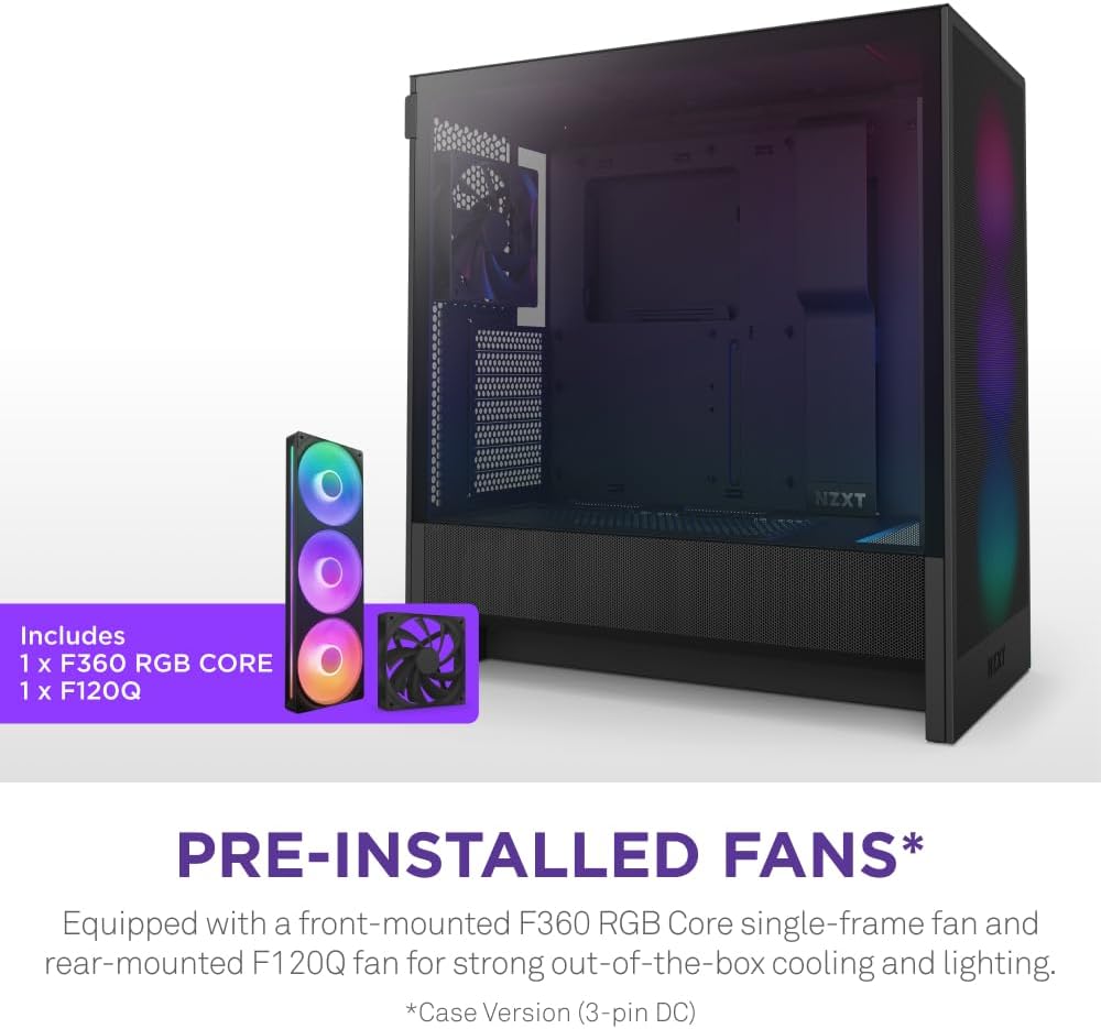 NZXT H5 Flow RGB - Kompakt Mid-Tower ATX PC-chassi - Svart