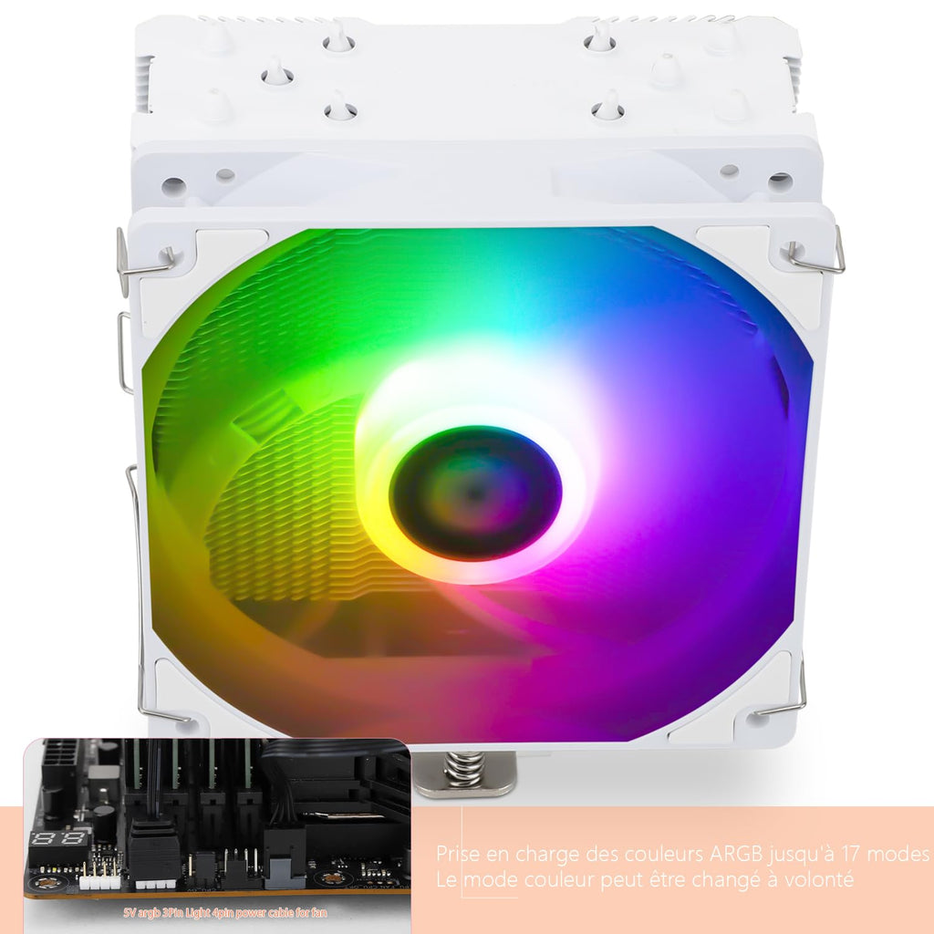 Thermalright Assassin X 120 SE vit CPU luftkylare, 4 värmerör, TL-C12CW-S PWM tyst fläkt CPU kylare med S-FDB-lager, för AMD AM4 AM5/Intel LGA1700/1150/1151/155/1156/1200