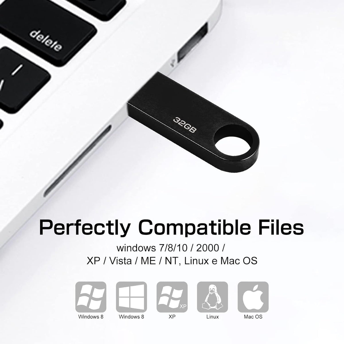 128 GB 2-i-1 USB-minne 128 GB typ-C Pendrive 128GO USB C Flash Drive 128 Giga 2-i-1 OTG Pen 128GO för PC/surfplatta/Laptop/Smartphone med typ C, Xiaomi/Huawei (silver)