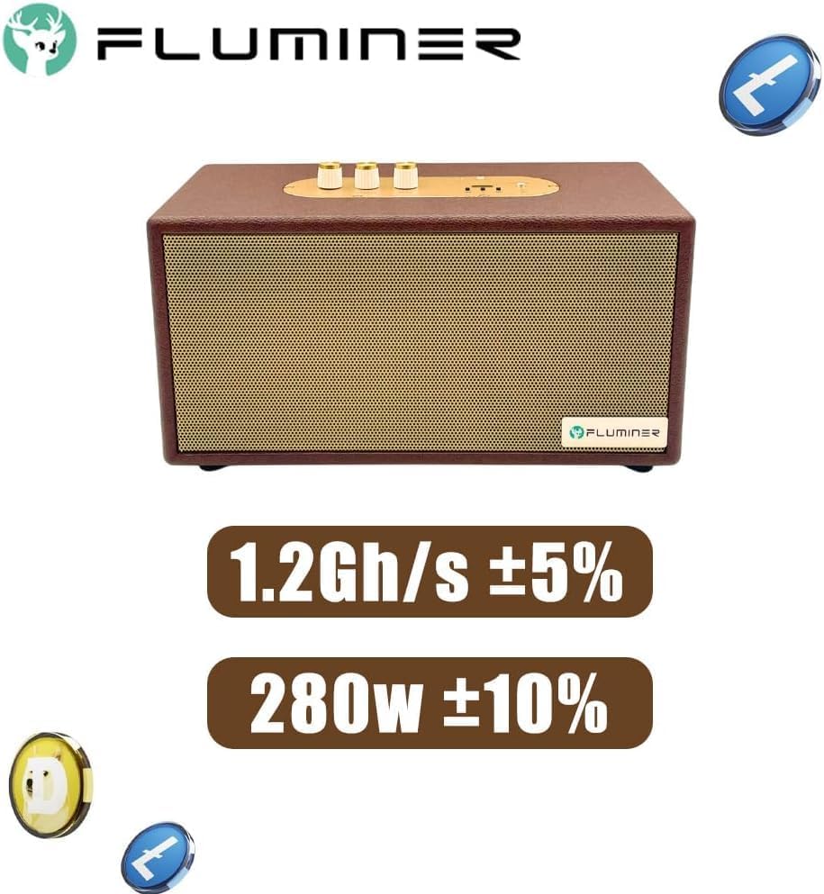Fluminer L2 1,2 Gh/s Litecoin & Dogecoin Miner 280 W Low Power ASIC Miner 110-240 V Stöd Home Mining Machine BEL LTC Doge Miner, tyst drift, stöder Bluetooth musikuppspelning