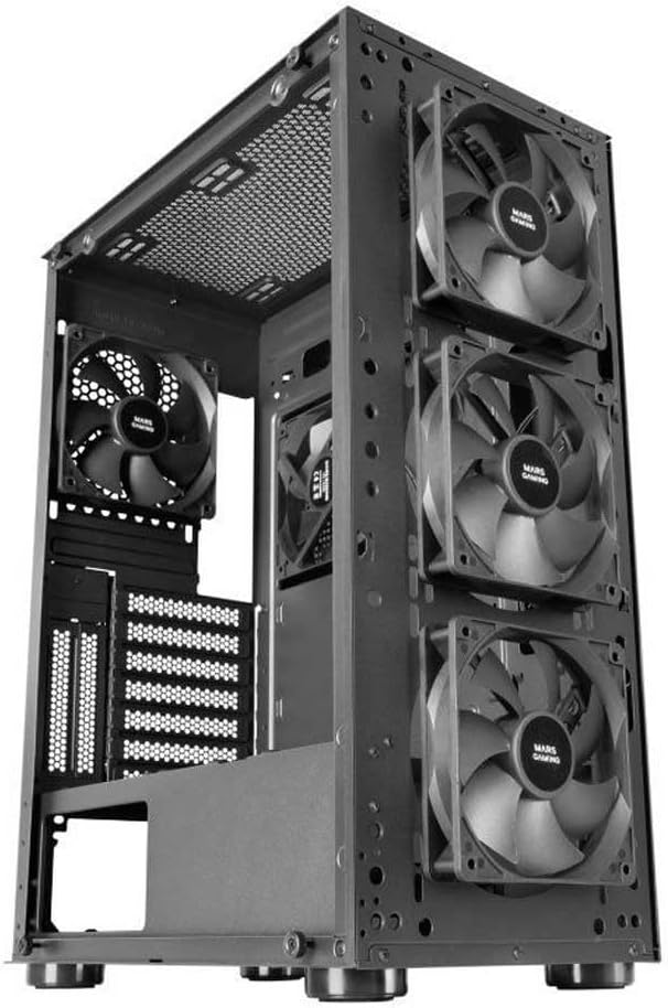 Mars Gaming MC-NOVA, Custom XXL E-ATX Gaming Tower, flyg- och rymdfartsaluminium, helt dubbelfönster härdat glas, Dual Chamber Construction, USB-C