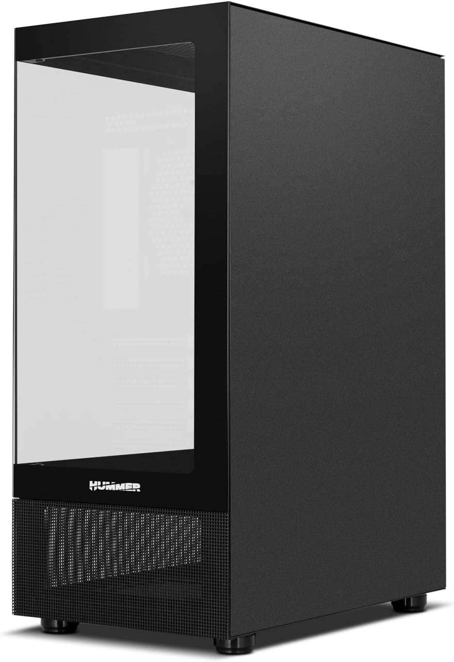 NOX XTREME PRODUCTS Hummer Galaxy - Datorchassi, Ramlöst Härdat Glas, 4x 120mm PWM Fläktar, Plats för 10 Fläktar, USB-C och USB 3.0, ARGB Hub Controller, ATX/M-ATX/ITX, Svart