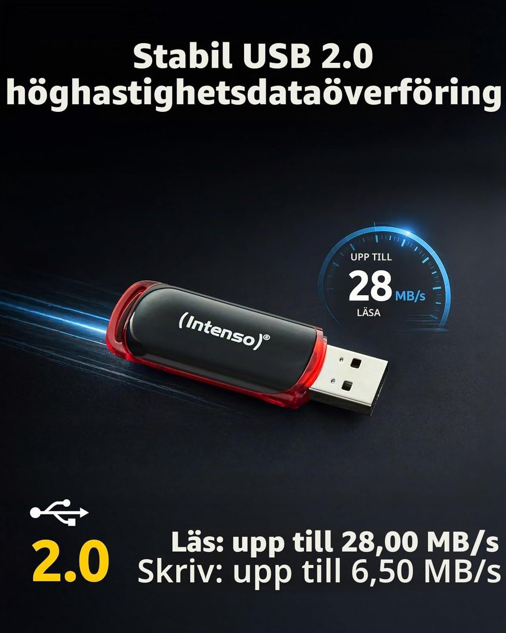 Intenso Business Line - Flash Drive 16 GB - USB 2.0, Black/Red