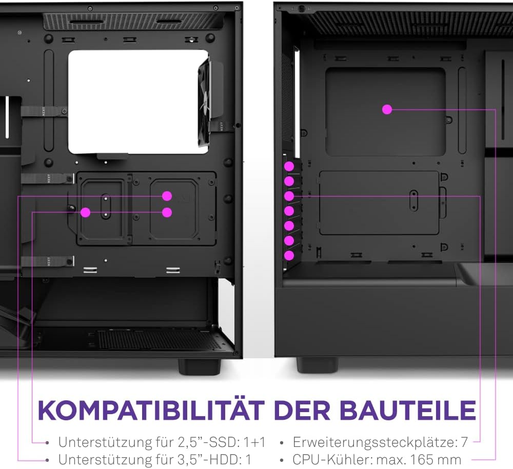 NZXT H5 Flow RGB - Kompakt Mid-Tower ATX PC-chassi - Svart