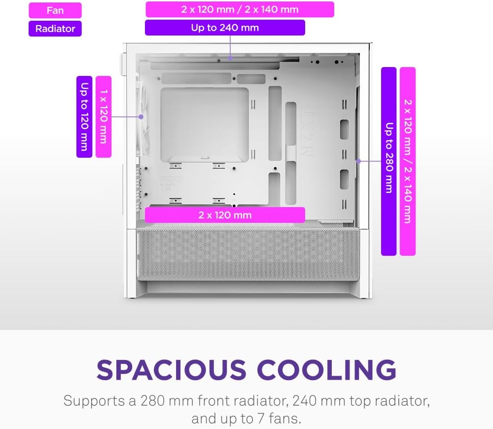 NZXT H3 Flow - Micro-ATX Airflow PC-chassi - Svart