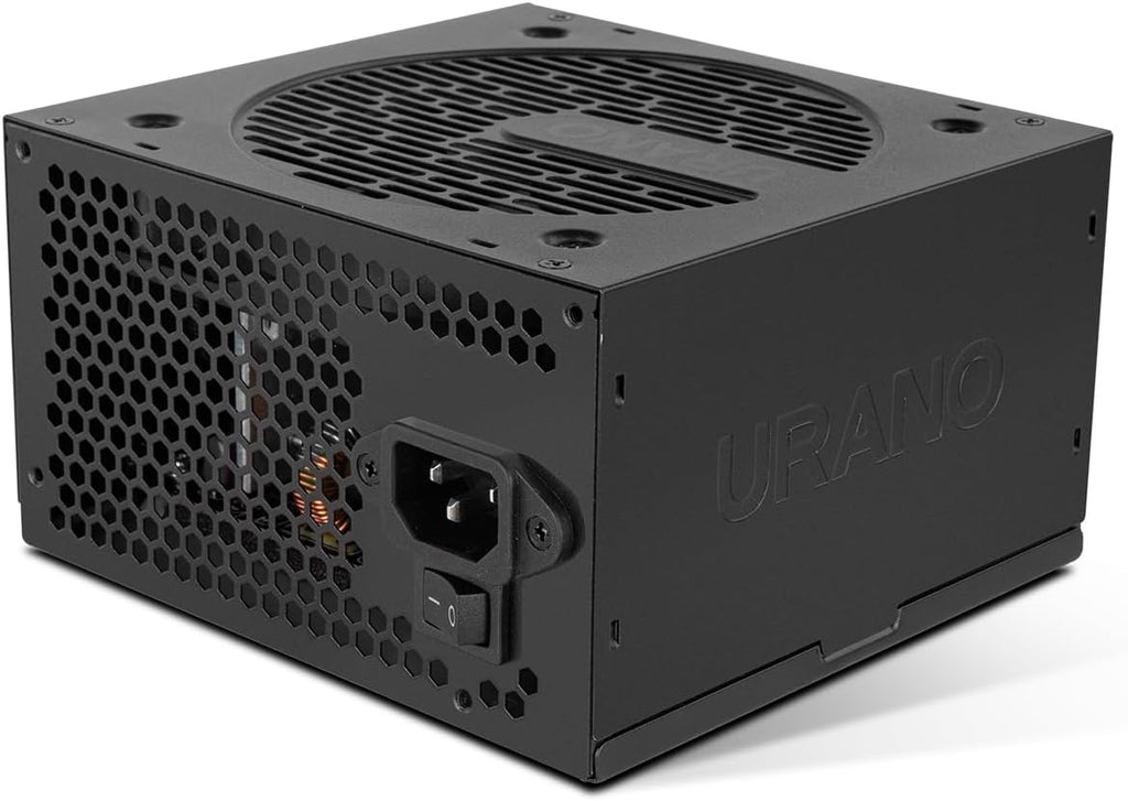 NOX URANO PRO 550W Bronze - Nätaggregat 550W, 80 PLUS Bronze-certifierad, ATX MB, SATA, EPS, PCIE, 12V, Molex, 120mm PWN-fläkt, automatisk spänning (100-240V), svart.