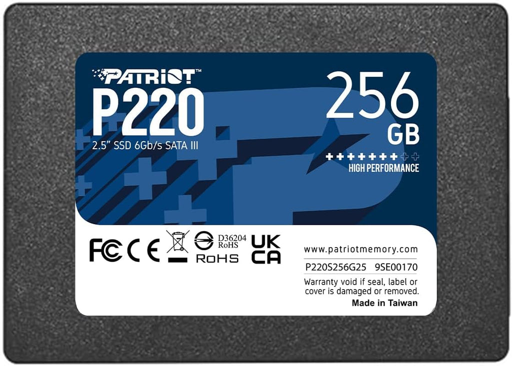 Patriot P220 256GB Intern SSD - SATA 3-2,5 tum - Solid State-enhet - P220S256G25