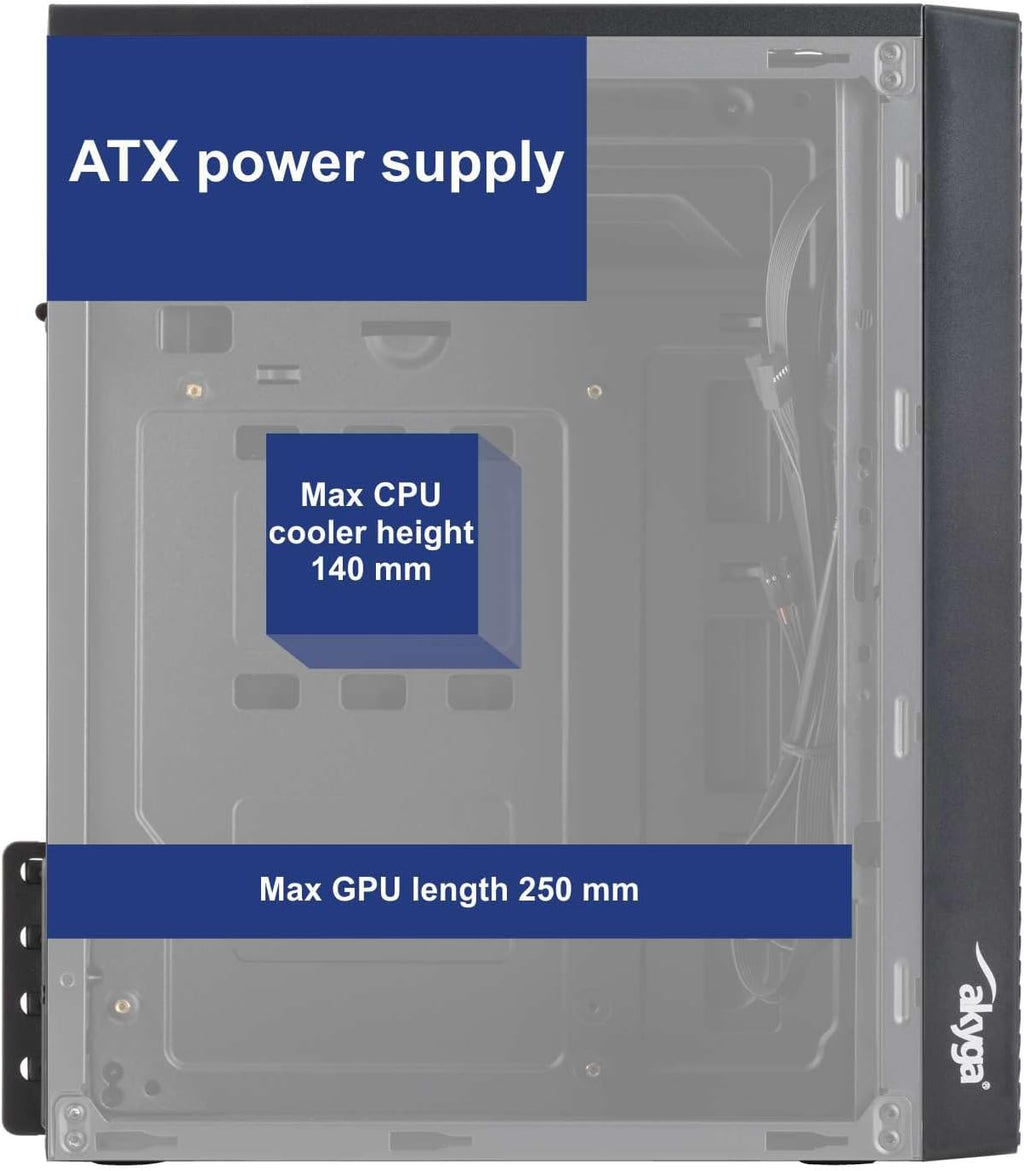 Akyga AK35BK centralenhet Micro Tower svart