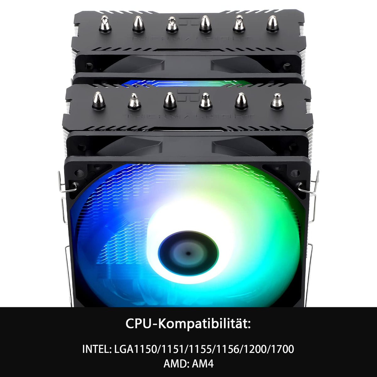 Thermalright Peerless Assassin 120 SE ARGB CPU-luftkylare, CPU-kylare med 6 värmerör, dubbla 120 mm TL-C12C-S PWM-fläktar, kylarskydd i aluminium, AGHP, för AMD AM4/AM5 och Intel 1700/1150/1151/1200