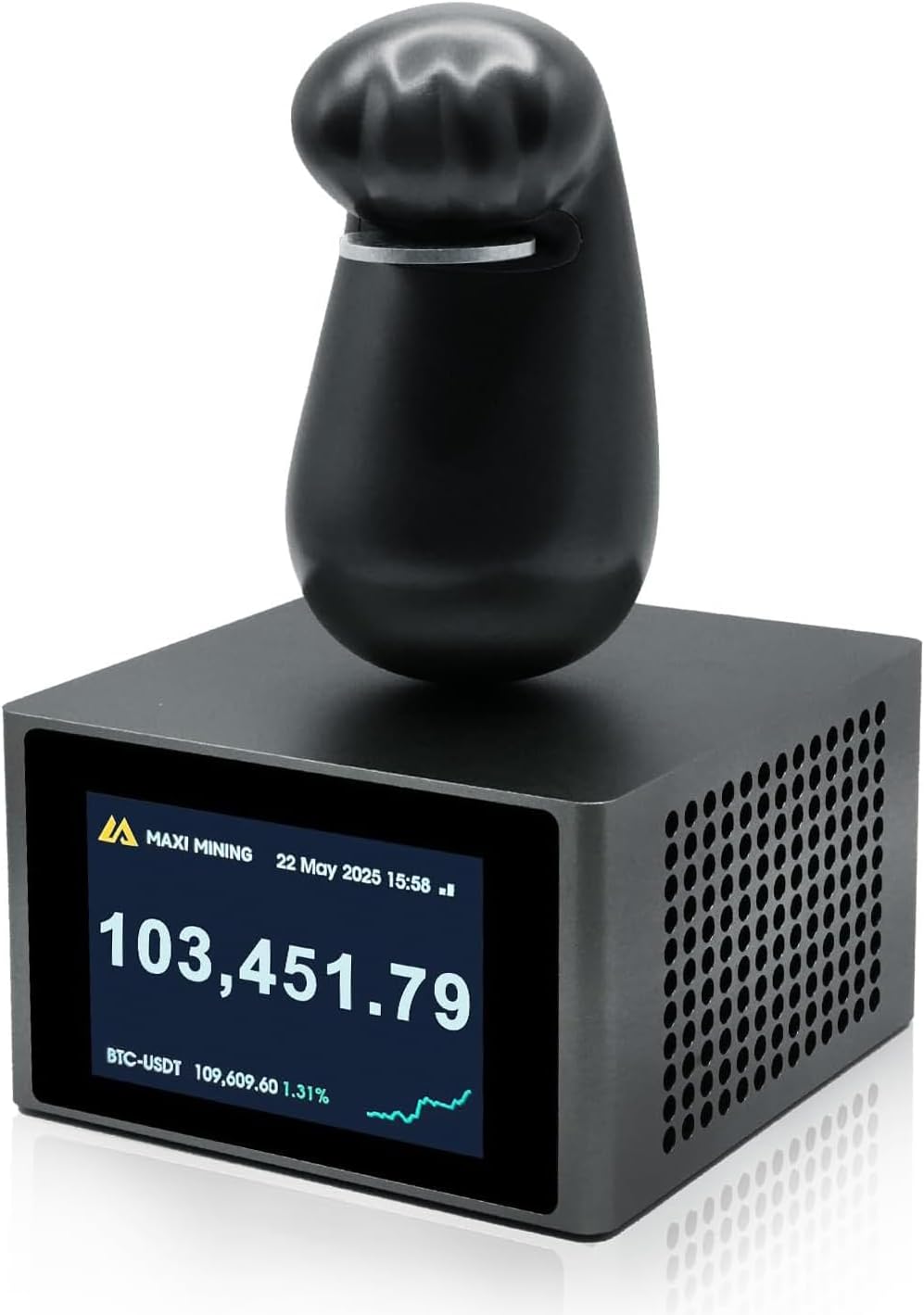 Ny MaxiPaw 1TH/S 25W Bitcoin Miner, BTC Miner med BTC-prismätare i realtid och kryptomaskin med solo-läge, Maxi Miner lågt brus, hem- och kontorsgruvning av OEMGMINER