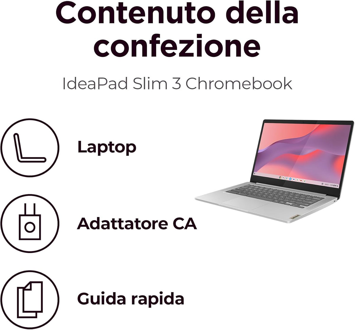 Lenovo IdeaPad Slim 3 Chromebook 14 tum FHD bärbar dator (1 920 x 1 080), MediaTek Kompanio 520, 8 GB RAM, 128 GB eMMC, ChromeOS, WiFi 6 – Abyss Blue, exklusiv Amazon