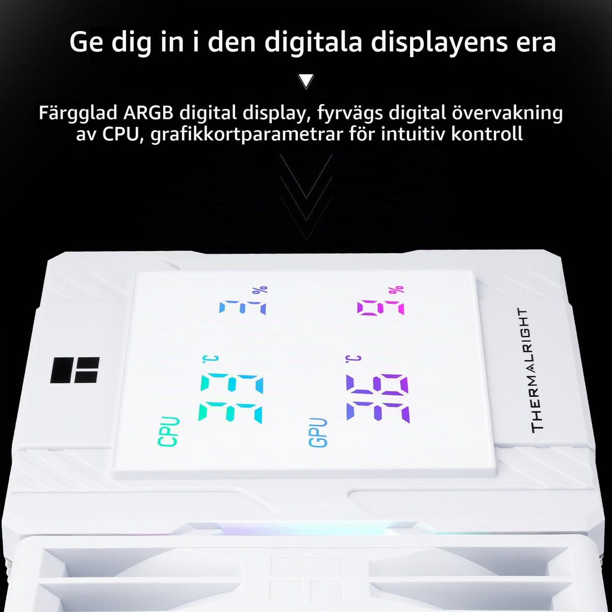 Thermalright Peerless Assassin 120 digital ARGB svart CPU-kylare, kylning med dubbla dörrar och dubbla fläktar, CPU-luftkylare, digital skärmskydd, för AM4/AM5, Intel LGA1851/1700/115X/1200