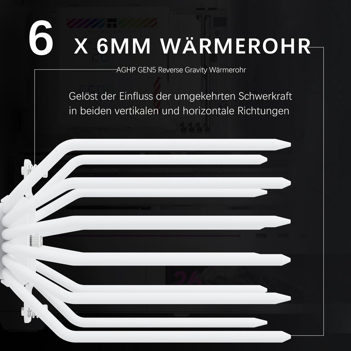 TR-Termisk peerless assassassin 140 digital svart CPU-kylare, dubbelt torn med 6 värmerör, dubbla CPU-fläktar 1850 varv/min, övre täckning av den digitala displaykortet magnetisk, för AM5, Intel