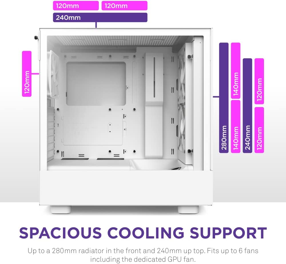 NZXT H5 Flow RGB - Kompakt Mid-Tower ATX PC-chassi - Svart
