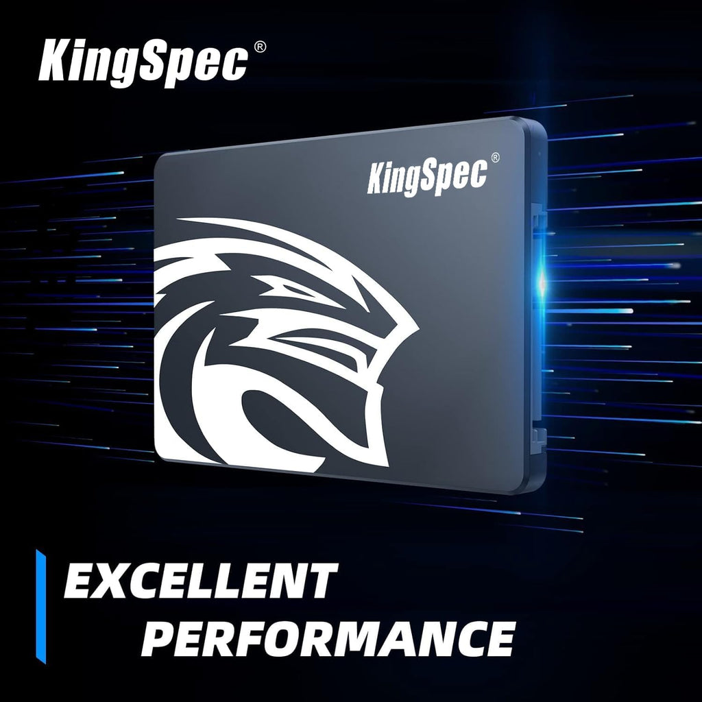 KingSpec 256GB 2,5" SATA SSD Hårddisk Intern SATA 3 Intern SSD 3D NAND Flash, kompatibel med stationär dator/bärbar dator