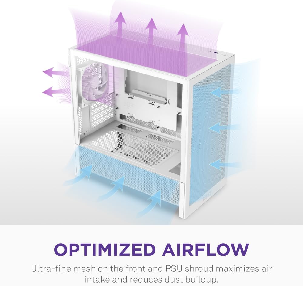 NZXT H3 Flow - Micro-ATX Airflow PC-chassi - Svart