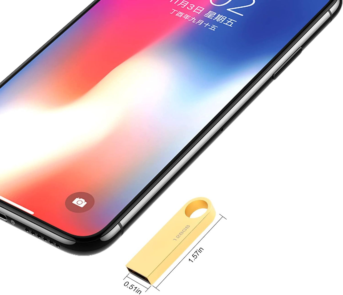 128 GB 2-i-1 USB-minne 128 GB typ-C Pendrive 128GO USB C Flash Drive 128 Giga 2-i-1 OTG Pen 128GO för PC/surfplatta/Laptop/Smartphone med typ C, Xiaomi/Huawei (silver)