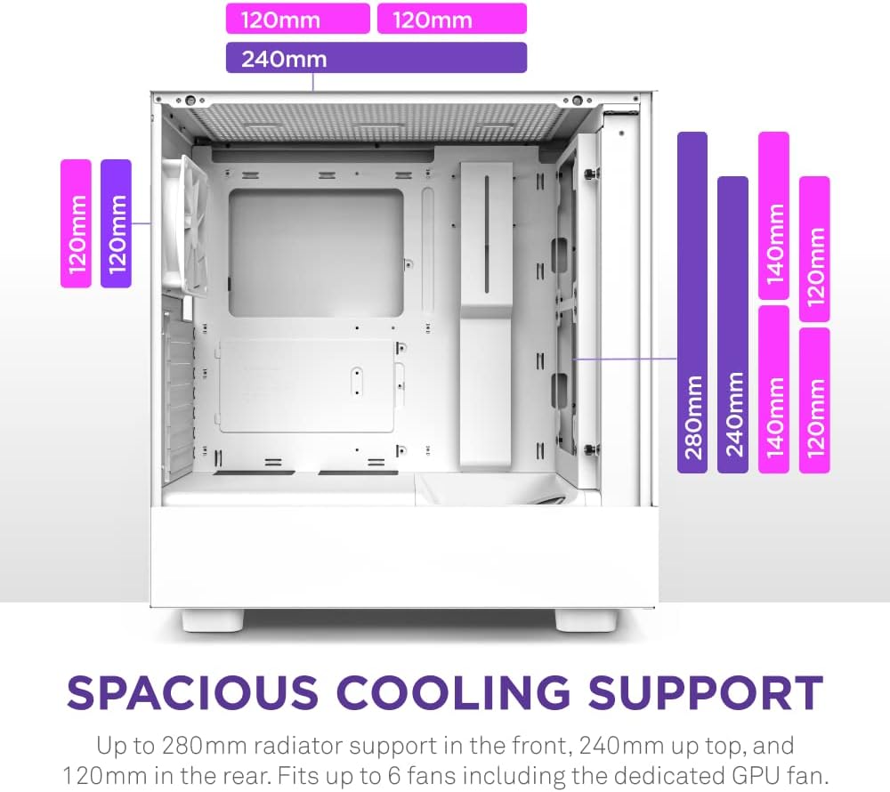 NZXT H5 Flow RGB - Kompakt Mid-Tower ATX PC-chassi - Svart