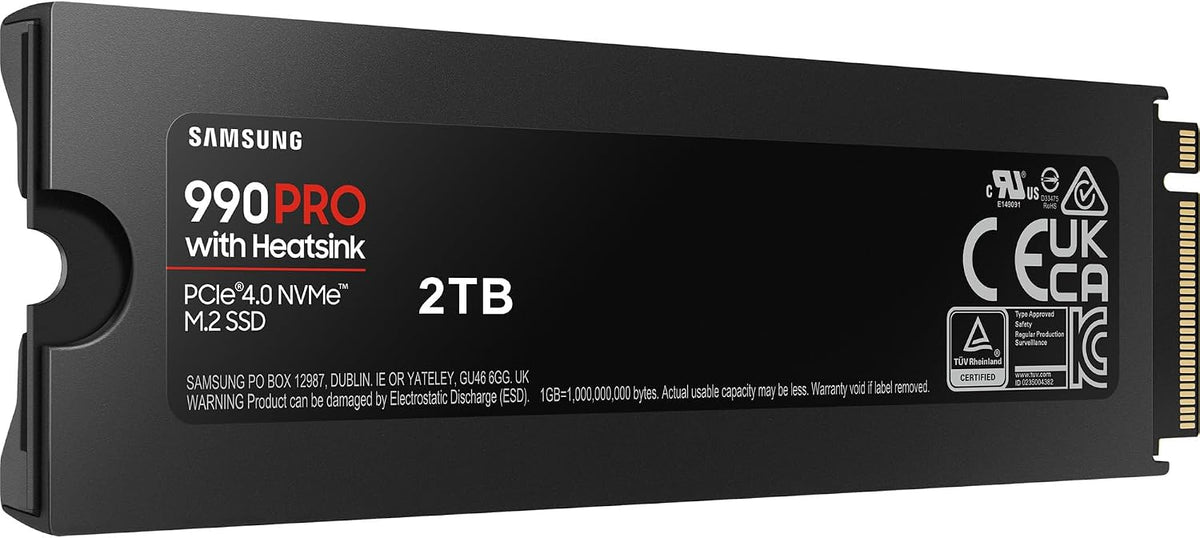 Samsung 990 PRO Heatsink NVMe M.2 SSD, 2 TB, MZ-V9P2T0CW