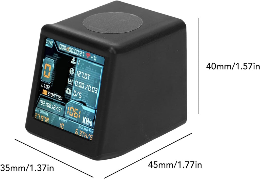 Fabater Bitcoin Miner, WiFi BT Smart Lucky BTC Miner med 1060KH/s Hashrate, 1,54 Tums Skärm, Lottery Miners Mining Machine USB Powered for Home
