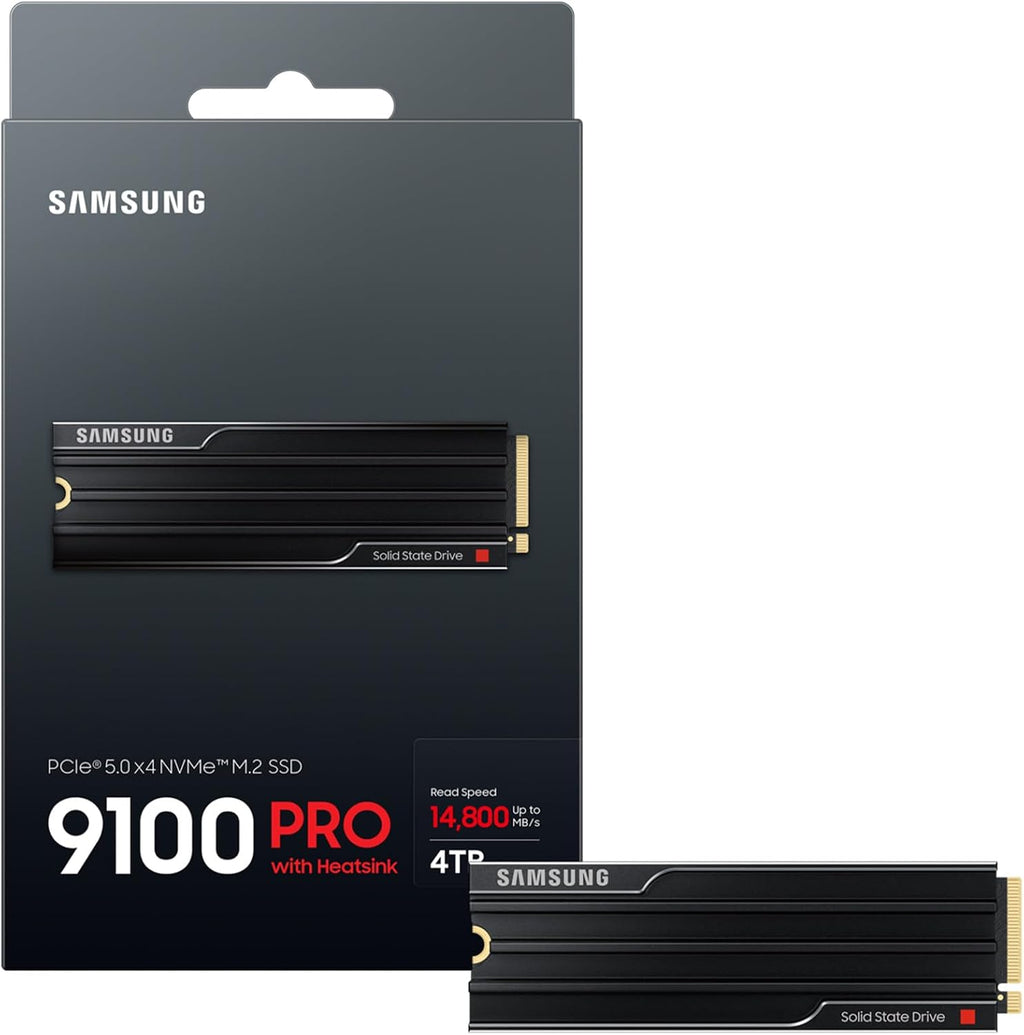Samsung 9100 PRO Heatsink NVMe M.2 SSD, 1 TB, svart, MZ-VAP1T0CW