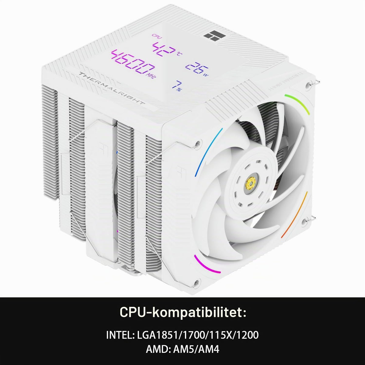 Thermalright TR Phantom Spirit 120SE ARGB CPU-kylare, 7 värmepipar CPU-kylare, Dubbel 120 mm TL-C12B-S V2 PWM-fläkt, AGHP 4.0 Teknologi, S-FDB-lager, för AMD AM4 AM5/Intel 1700/115X/1200/1851
