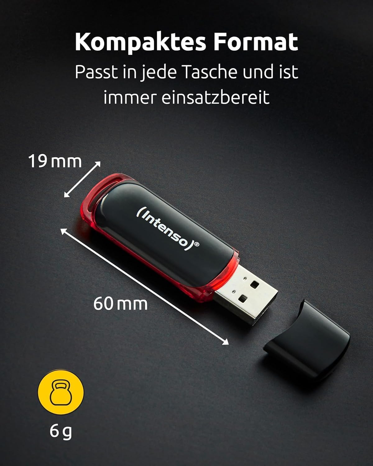 Intenso Business Line - Flash Drive 16 GB - USB 2.0, Black/Red