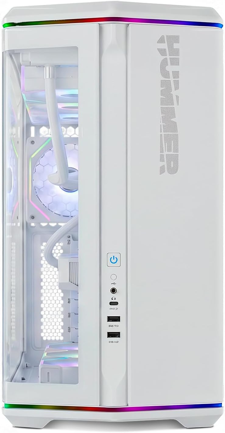 NOX XTREME PRODUCTS Hummer Galaxy - Datorchassi, Ramlöst Härdat Glas, 4x 120mm PWM Fläktar, Plats för 10 Fläktar, USB-C och USB 3.0, ARGB Hub Controller, ATX/M-ATX/ITX, Svart
