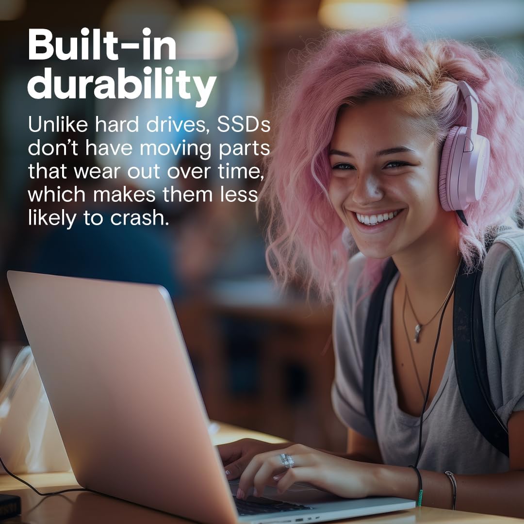 Crucial BX500 SATA SSD 2TB, 2,5" Intern SSD (Solid State Drive), Upp till 540 MB/s, Kompatibel med Laptop och Desktop (PC), 3D NAND, Dynamisk Skrivacceleration - CT2000BX500SSD101