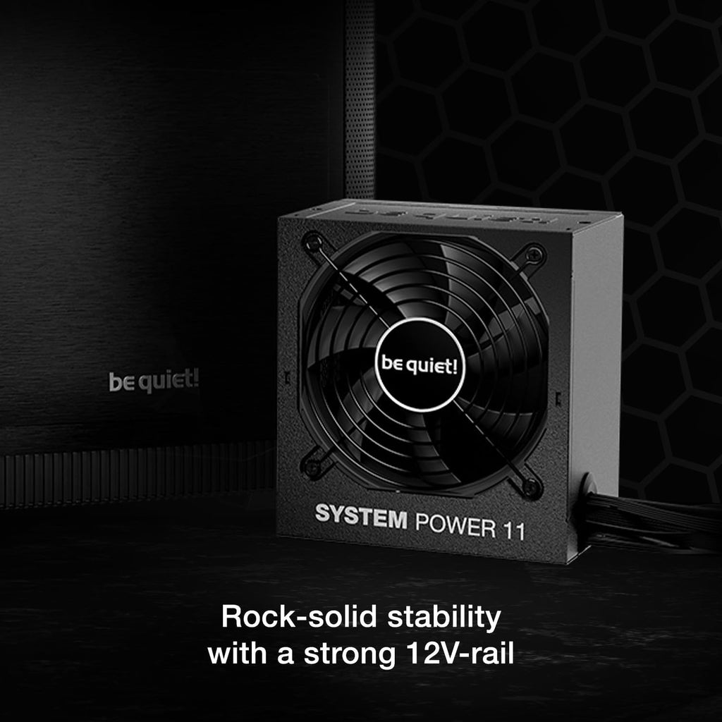 be quiet! System Power 11 450W nätaggregat, ATX 3.1-nätaggregat, fullt stöd för PCIe 5.1-GPU:er, 120 mm be quiet!-fläkt, kraftfull 12 V-linje, DC/DC-omvandlare, 80 Plus® Bronze-effektivitet